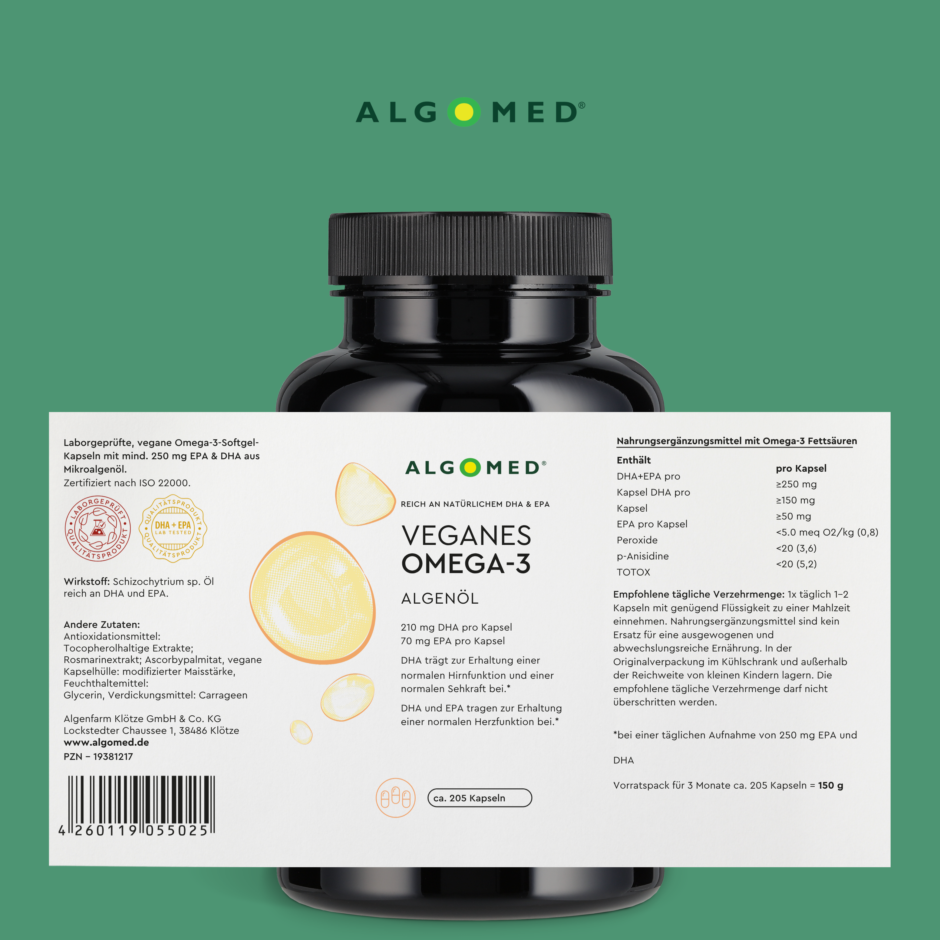 Algomed Omega-3 Inhaltstabelle