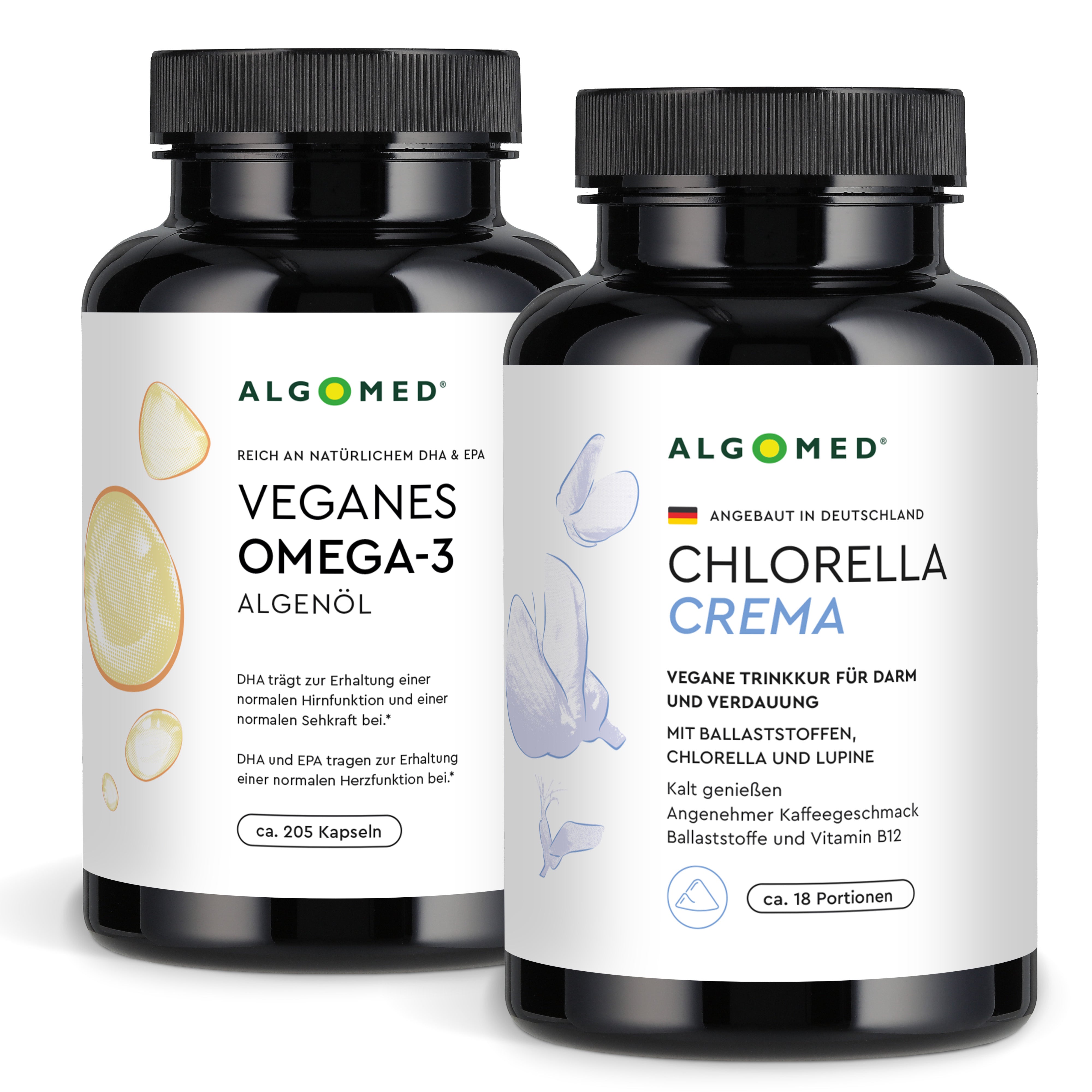 Omega-3 Kapseln Vegan, Chlorella Pulver 